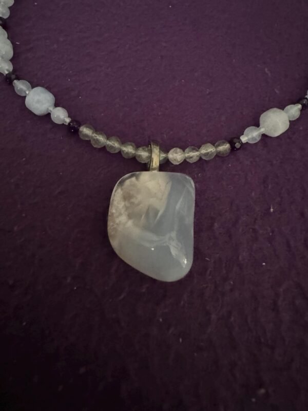 Blue Chalcedony and Labradorite Necklace Set – Serenity, Intuition & Inner Peace - Image 2