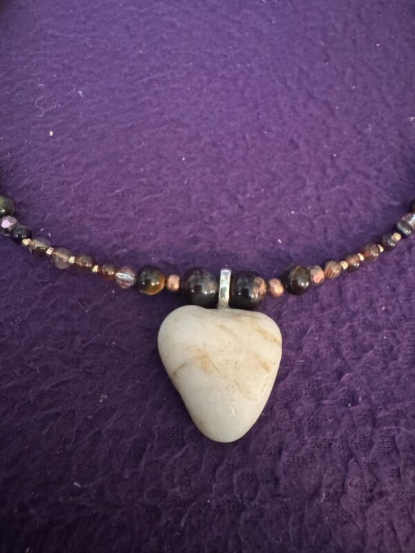 Picture Jasper and Tigers Eye Necklace | Quartz - Bronze Jewelry | Handmade Grounding & Strength Necklace - Image 5