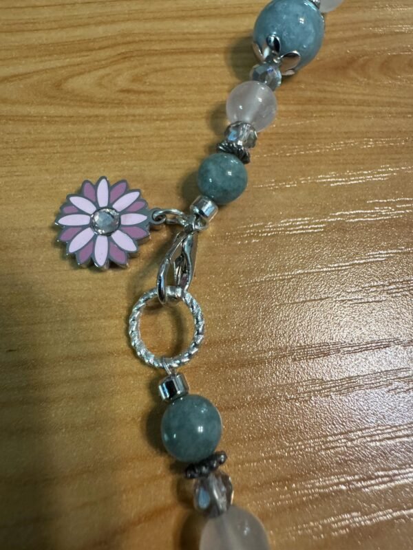 Moss Aquamarine Necklace | Aquamarine, Quartz & Brushed Metal Jewelry | Tranquil, Handcrafted Gemstone Necklace - Image 7