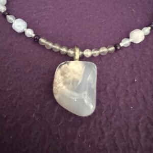Blue Chalcedony and Labradorite Necklace Set – Serenity, Intuition & Inner Peace