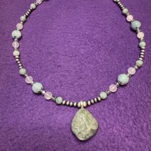 Moss Aquamarine Necklace | Aquamarine, Quartz & Brushed Metal Jewelry | Tranquil, Handcrafted Gemstone Necklace