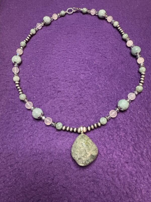 Moss Aquamarine Necklace | Aquamarine, Quartz & Brushed Metal Jewelry | Tranquil, Handcrafted Gemstone Necklace