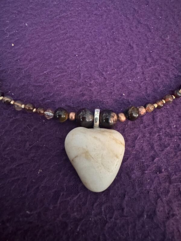 Picture Jasper and Tigers Eye Necklace | Quartz - Bronze Jewelry | Handmade Grounding & Strength Necklace - Image 6