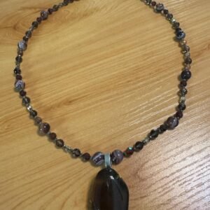 Smoky Quartz, Banded Agate and Natural Citrine Necklace – Grounding, Balance & Positivity